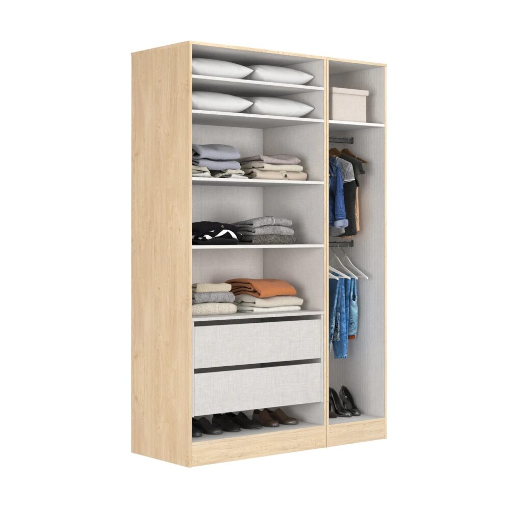 Armoire dressing imitation chêne EXTENSO L.150 compo 2