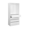 Module Dressing Avec 4 Tiroirs Et 1 Penderie Blanc. Panneaux Stratifiés