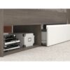 Lit 140x190/200 cm avec rangements PUZZLE imitation noyer et blanc