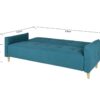 Banquette lit BIMBO tissu Bleu canard