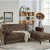 Canapé angle droit convertible COLETTA Tissu vintage