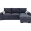 Canapé d'angle convertible méridienne réversible tissu gris foncé BROADWAY
