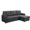 Canapé d'angle SYRA réversible convertible tissu Gris foncé