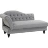 Méridienne convertible avec coffre LALOU Tissu gris
