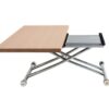 Table relevable 2 en 1 LILIAN Imitation chêne