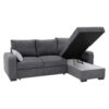 Canapé d'angle convertible méridienne réversible tissu gris foncé BROADWAY