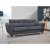 Canapé 3 places convertible express 160x190cm MILANE tissu gris anthracite