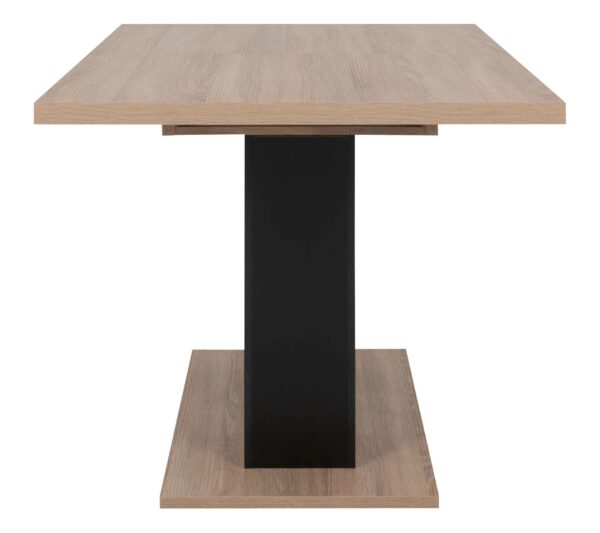 Table extensible L.140 à 180 cm LEXIE imitation chêne et noir