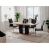 Table extensible L.140 à 180 cm LEXIE imitation chêne et noir