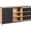 Buffet 1 porte 6 niches OSKAR imitation Chêne et noir