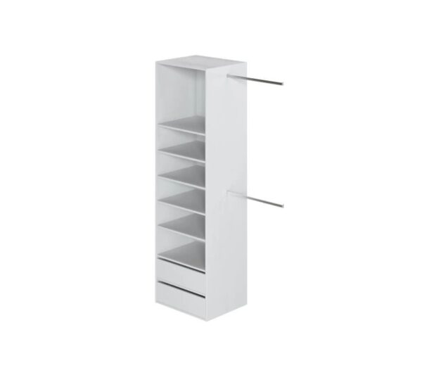 telechargement_d3a12d96-123f-4377-8bed-9d1a381034c7 Kit Dressing 1 Colonne 2 Penderies Et 2 Tiroirs - Blanc - L 117 X P 48 X H 200