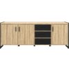 Buffet 3 portes PARKER imitation chêne et noir