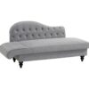 Méridienne convertible avec coffre LALOU Tissu gris