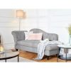 Méridienne convertible avec coffre LALOU Tissu gris