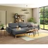 Canapé d'angle réversible convertible MARINE tissu Gris foncé